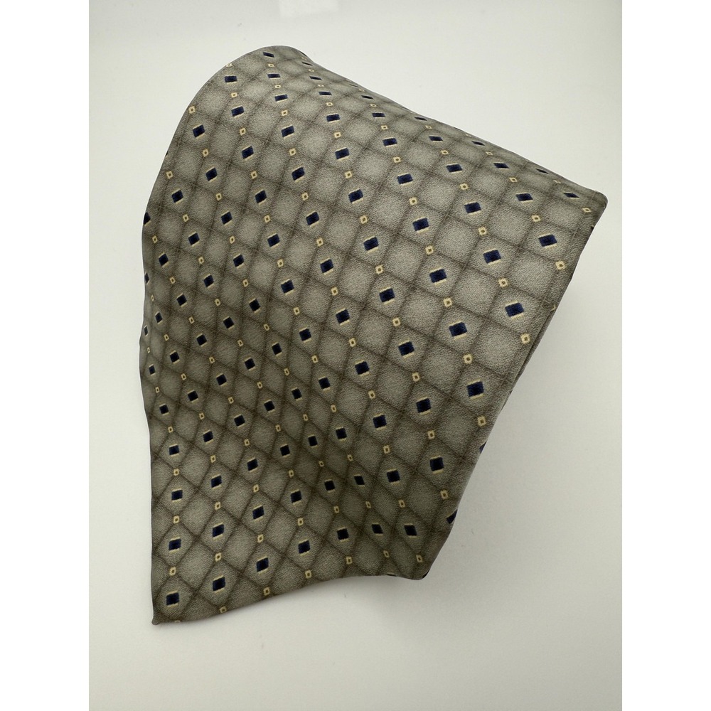 Neo Bill Blass Tie Mens Silk Diamond Geometric Pattern Classic Dress Business